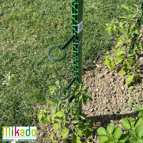 Visuel 4 du produit Tuteur à tomate avec 4 attaches coloris vert  - 180 cm