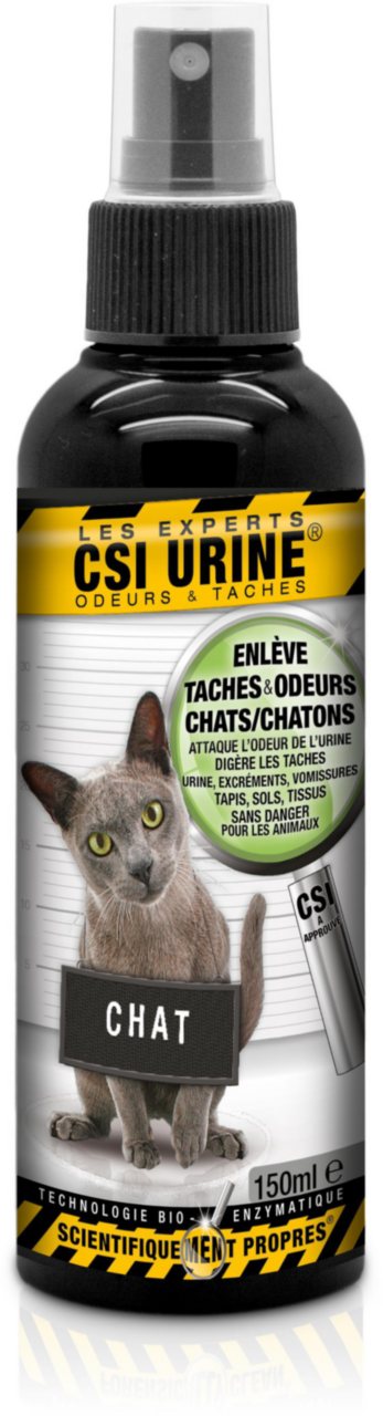 Visuel 1 du produit Nettoyant enzymatique urine pour chaton et chat enlève taches et odeurs CSI Urine - spray de 150 ml