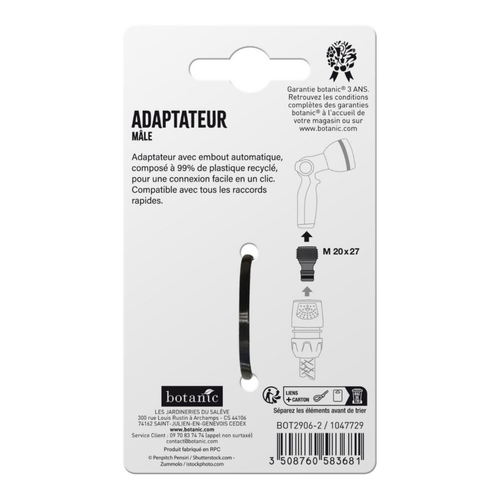 Visuel 2 du produit Adaptateur mâle botanic® - Ø 20 x 27 mm avec embout automatique pour arrosage