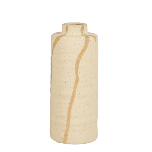 Visuel 1 du produit Vase Chuck coloris beige en grès - 21 cm