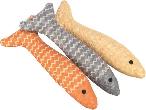 Visuel 1 du produit Jouet pour chat en tissu coloris multicolore poisson avec catnip Trixie - 20 cm