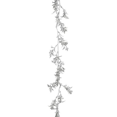 Visuel 1 du produit Guirlande de feuilles argentée en polystyrène - 180 cm