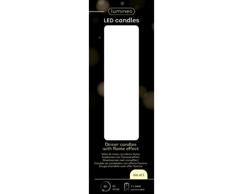 Visuel 2 du produit Bougie diner blanche LED à effet flamme blanc chaud - Ø 2,2 x H 14,5 cm