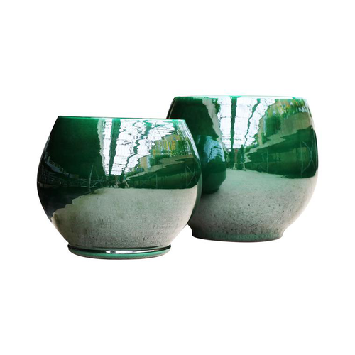 Visuel 1 du produit Pot en terre émaillée vert Jade Les Poteries d’Albi Bahia - Ø 25 x H 31 cm