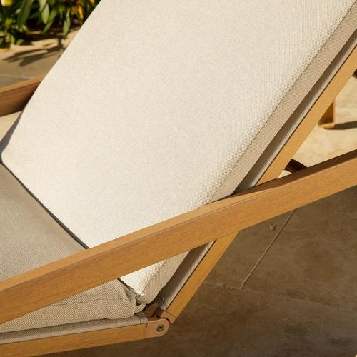 Visuel 4 du produit Bain de soleil coloris beige en aluminium Lotus - 200 x 67,5 x 32 cm