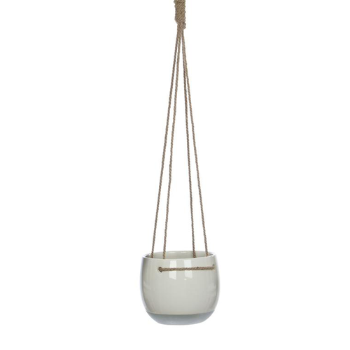 Visuel 1 du produit Pot à suspendre blanc en céramique Mica Décorations Resa - H 13,5 x Ø 16 cm