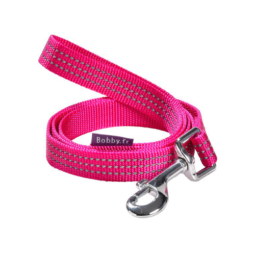 Visuel 1 du produit Laisse pour chien coloris fuchsia en nylon tressé Bobby Safe – Taille L