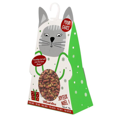 Visuel 1 du produit Boîte de friandises de Noël pour chat poulet Wouapy – 75 g