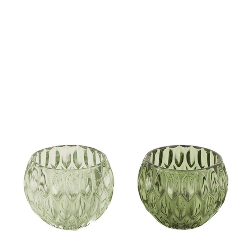 Visuel 1 du produit Photophore en verre recyclé vert - Ø 8 x H 6 cm