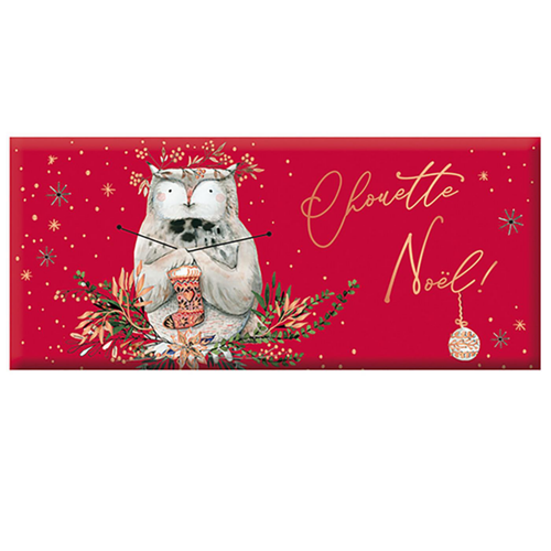 Visuel 1 du produit Mini tablette de chocolat au lait  « Chouette Noël » Art Grafik