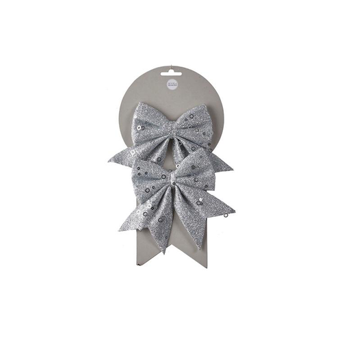 Visuel 1 du produit Noeud coloris argent - 12 x 13 cm