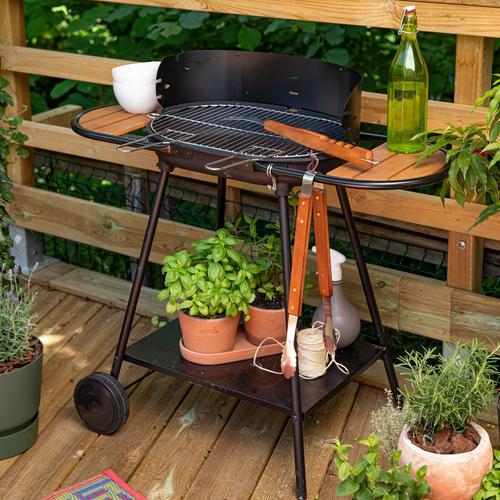 Visuel 6 du produit Barbecue charbon Mini chef tube rond 2 tablettes - 101 x 56 x 89 cm