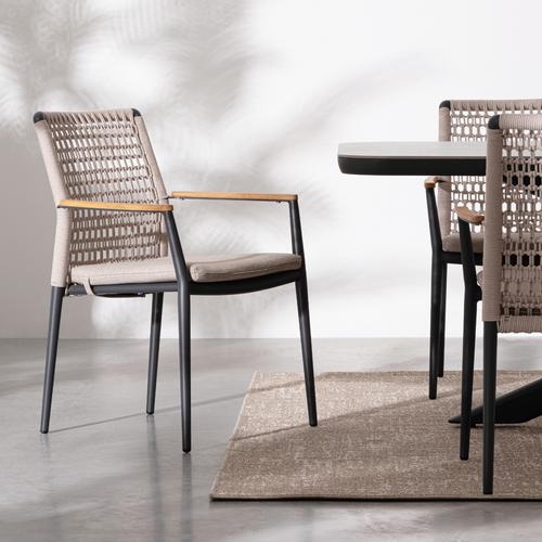 Visuel 5 du produit Fauteuil Maddox alu/teck/corde