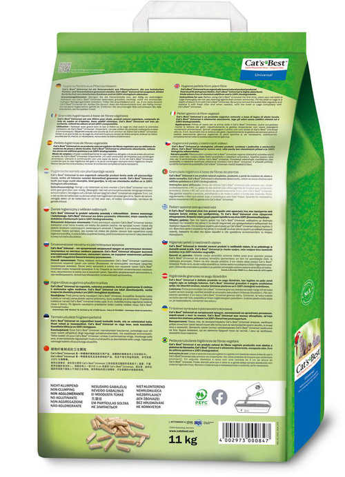 Visuel 2 du produit Litière végétale non-agglomérante pour chat, oiseau et rongeur Cat’s Best Universal 20 L - 11 kg