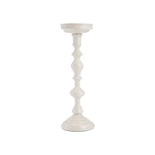 Visuel 1 du produit Bougeoir sur pied en aluminium blanc - Ø 9,5 x H 28 cm