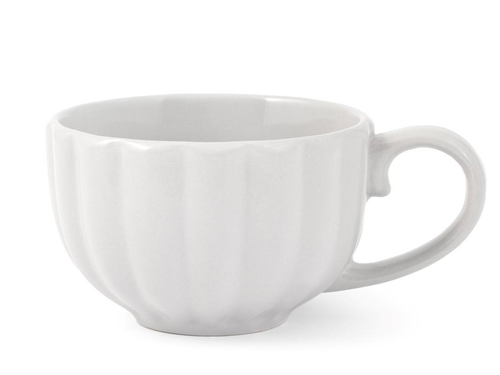 Visuel 1 du produit Tasse à thé en grès blanc Lotus - 22 cl