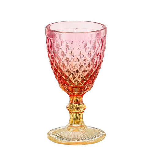 Visuel 1 du produit Verre à pied en verre rose orange Imca - Ø 8 x H 15,5 cm