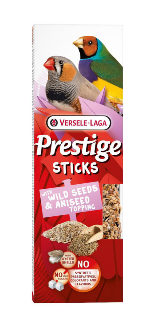 Visuel 1 du produit Friandises pour petits passereaux Versele Laga Prestige Sticks Graines sauvages & Graines d'Anis - 2 x 30 g