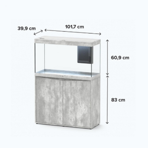 Visuel 2 du produit Aquarium tout équipé gris béton, AQUATLANTIS AQUARIUM Splendid 100 - 247L