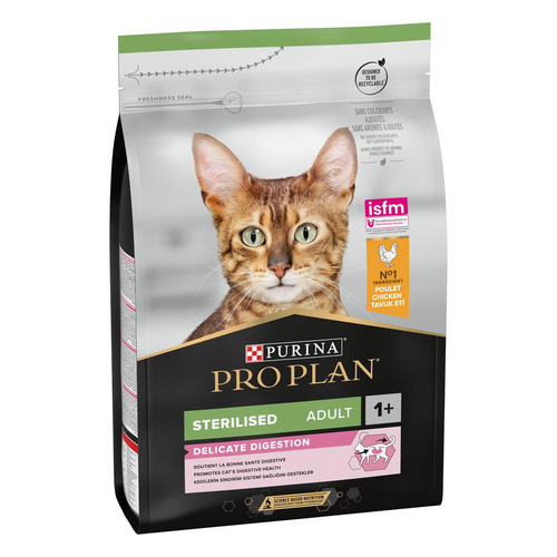 Visuel 1 du produit Croquette pour chat adulte stérilisé au poulet Pro Plan - 3 kg