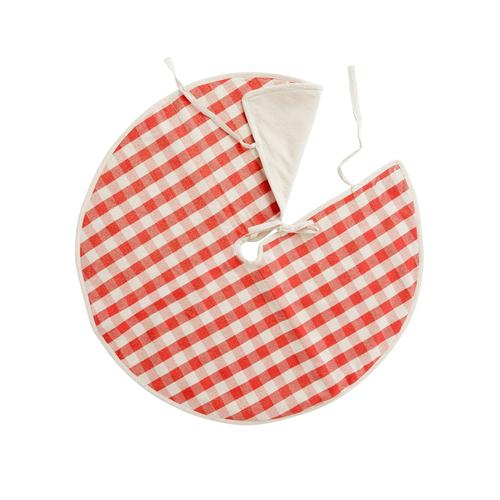 Visuel 1 du produit Jupe de sapin en coton vichy rouge Célestin-Lurex - Ø 80 cm