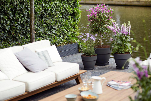 Visuel 6 du produit Pot vibia campana rond Elho de 46 L coloris noir Ø 47 x H 40 cm