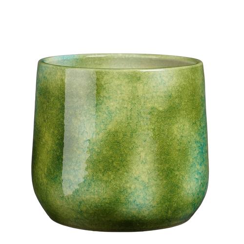 Visuel 1 du produit Pot rond coloris vert en terre cuite Hugo Mica Decorations - 25 x Ø 28 cm