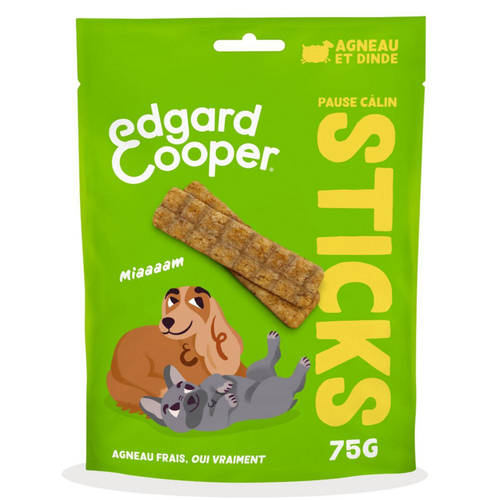 Visuel 1 du produit Friandises pour chien adulte à l'agneau et à la dinde sticks sans céréales Edgard & Cooper - 75 g