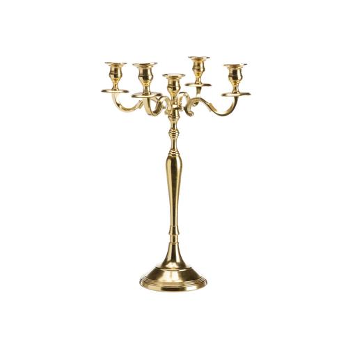 Visuel 1 du produit Chandelier pour 5 bougies en aluminium doré - Ø 34 x H 60 cm