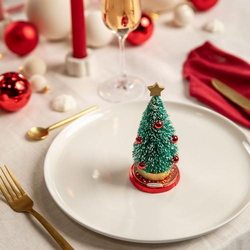Visuel 2 du produit Sapin de Noël sur médaillon de chocolat praliné France Décor - 38 g