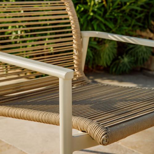 Visuel 2 du produit Fauteuil de jardin coloris beige en aluminium et résine Sollya - 71 x 69 x 72 cm