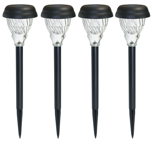 Visuel 1 du produit Lot de 4 balises extérieures Skool coloris noir en métal et verre Watt & Home - 40 cm