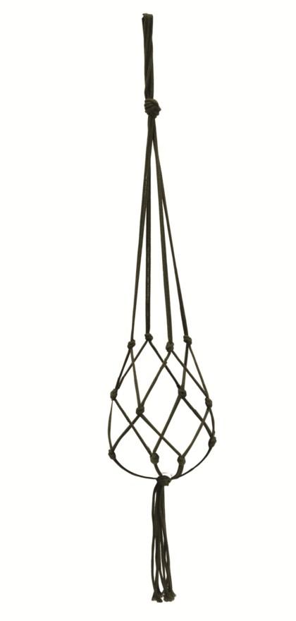 Visuel 2 du produit Suspension pour plante en macramé de jute vert foncé - 90 cm