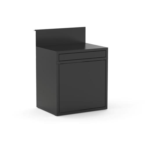 Visuel 2 du produit Support desserte pour plancha coloris noir en acier - 80 x 60 x 109 cm