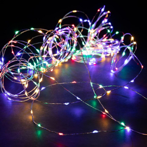 Visuel 1 du produit Guirlande lumineuse micro LED à lumière animée multicolore sur secteur - 15 m