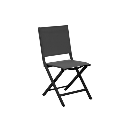 Visuel 1 du produit Chaise pliante chiné noire en aluminium et toile Proloisirs Thema