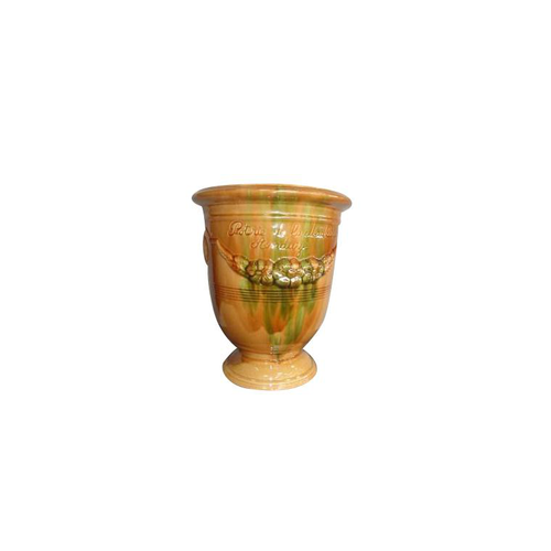 Visuel 1 du produit Vase Anduze flammé en terre cuite émaillée H 28 x Ø 32 cm