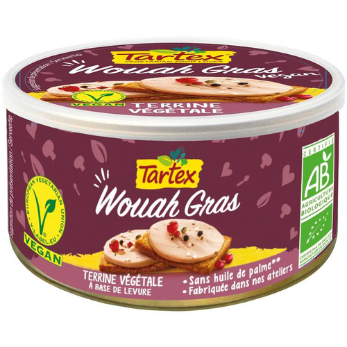 Visuel 1 du produit Terrine végétale bio en boite Tartex Wouah Gras - 125 g