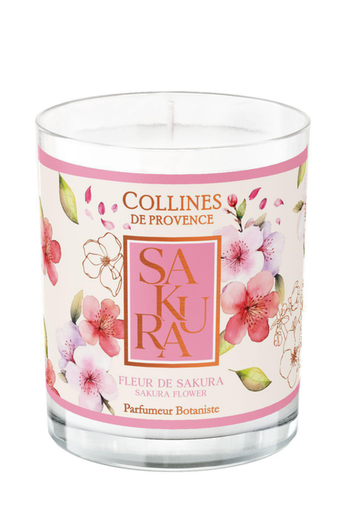 Visuel 1 du produit Bougie parfumée cire végétale senteur fleur de sakura Collines de Provence - 180 g