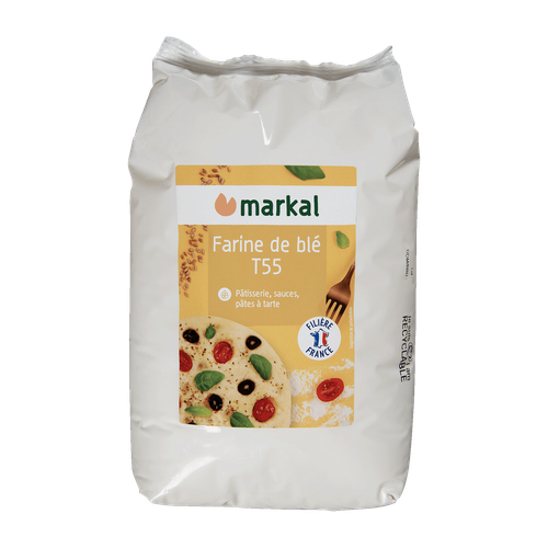Visuel 1 du produit Farine de blé blanche pâtissière T55 bio en sac de 1 kg
