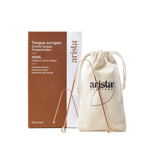 Visuel 1 du produit Gratte langue en cuivre et son pochon Arista