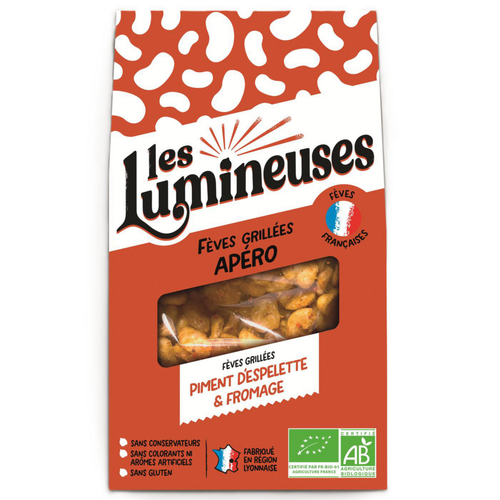 Visuel 1 du produit Fèves grillées bio apéro piment d’Espelette et fromage Les Lumineuses - 90 g