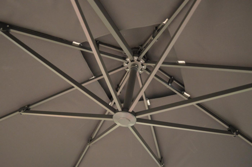 Visuel 3 du produit Parasol déporté orientable et inclinable bleu PROLOISIRS NH bio - 3x3m