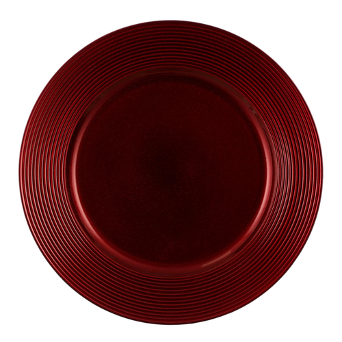 Visuel 1 du produit Assiette de présentation Mila coloris rouge en plastique recyclé - Ø 33 cm