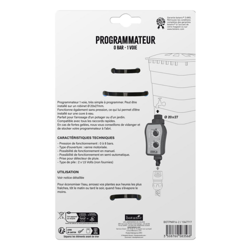 Visuel 2 du produit Programmateur d'arrosage 0 bar - 1 voie botanic® - Fonctionne sans pression