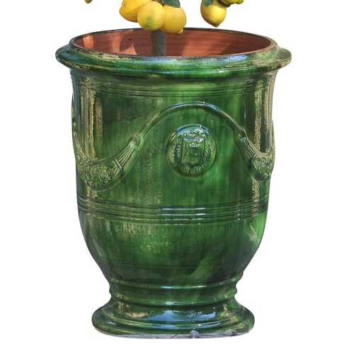 Visuel 1 du produit Vase Anduze tradition vert en terre cuite émaillée H 68 x Ø 53 cm