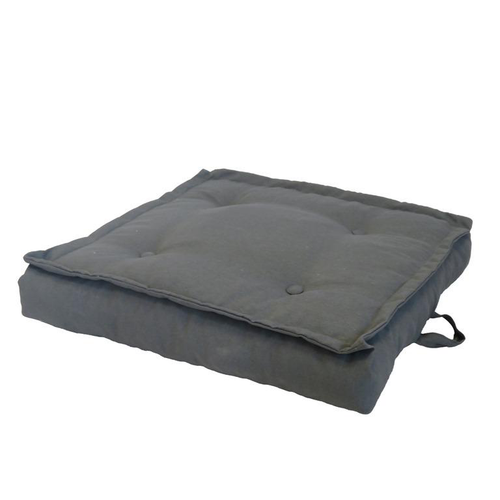 Visuel 1 du produit Tatami coussin de sol en polyester/coton gris Pierre - 66 x 66 x 15 cm