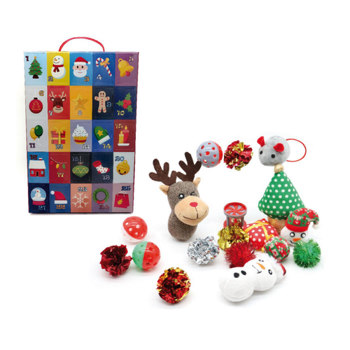 Visuel 1 du produit Calendrier de l'Avent pour chat avec jouets de Noël Croci - x 25