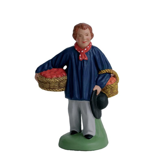 Visuel 1 du produit Personnage de crèche de Noël homme aux fruits Santons Escoffier - 7 cm