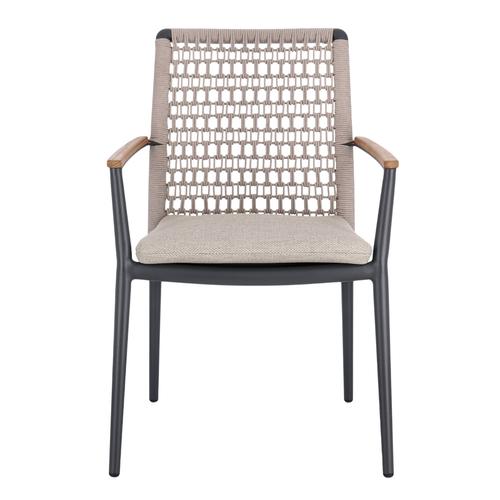 Visuel 12 du produit Fauteuil Maddox alu/teck/corde